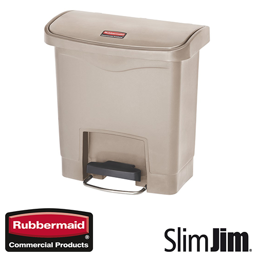 Afvalbak Slim Jim Front Step On container Rubbermaid 15 liter beige